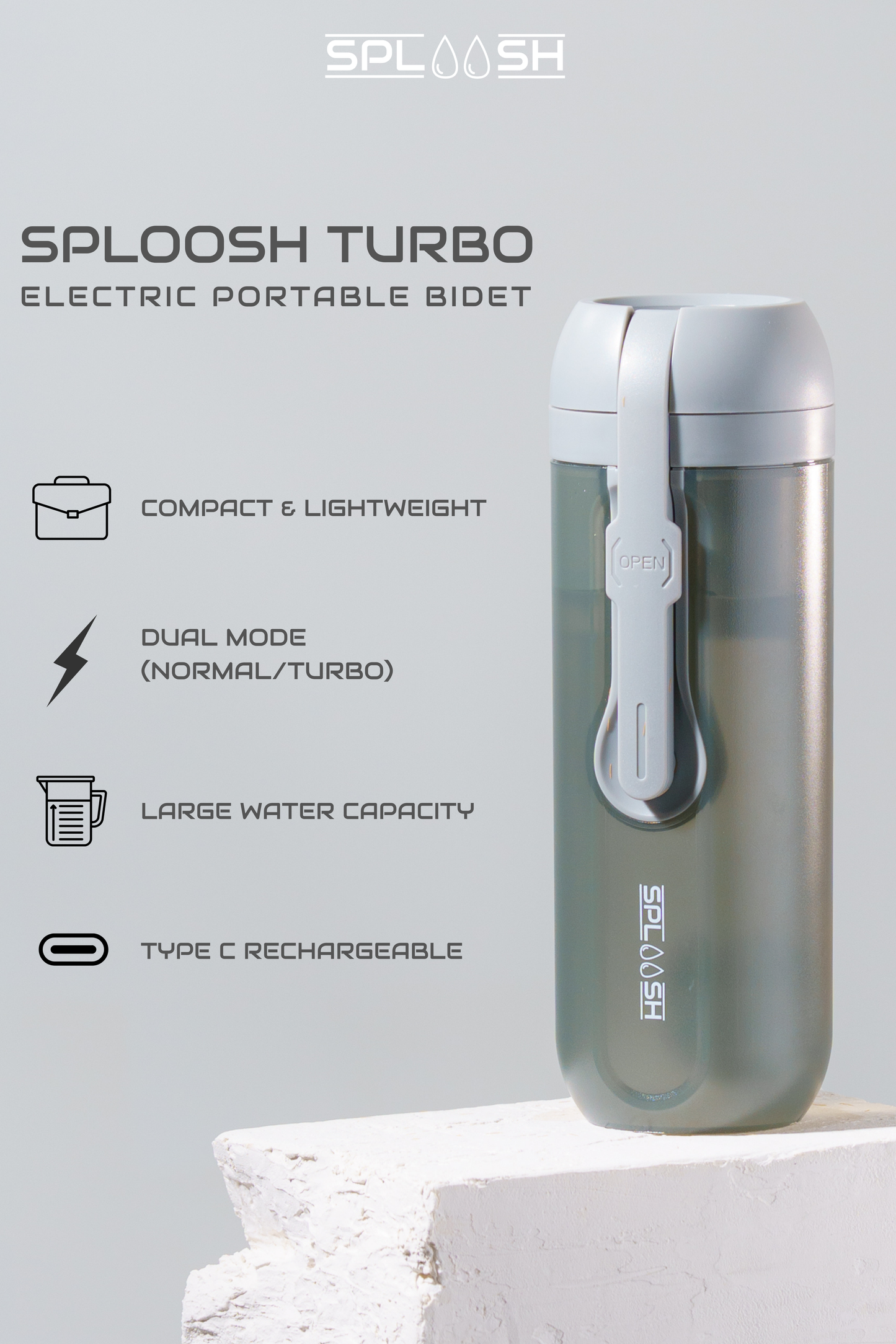 Sploosh Turbo Electric Portable Bidet